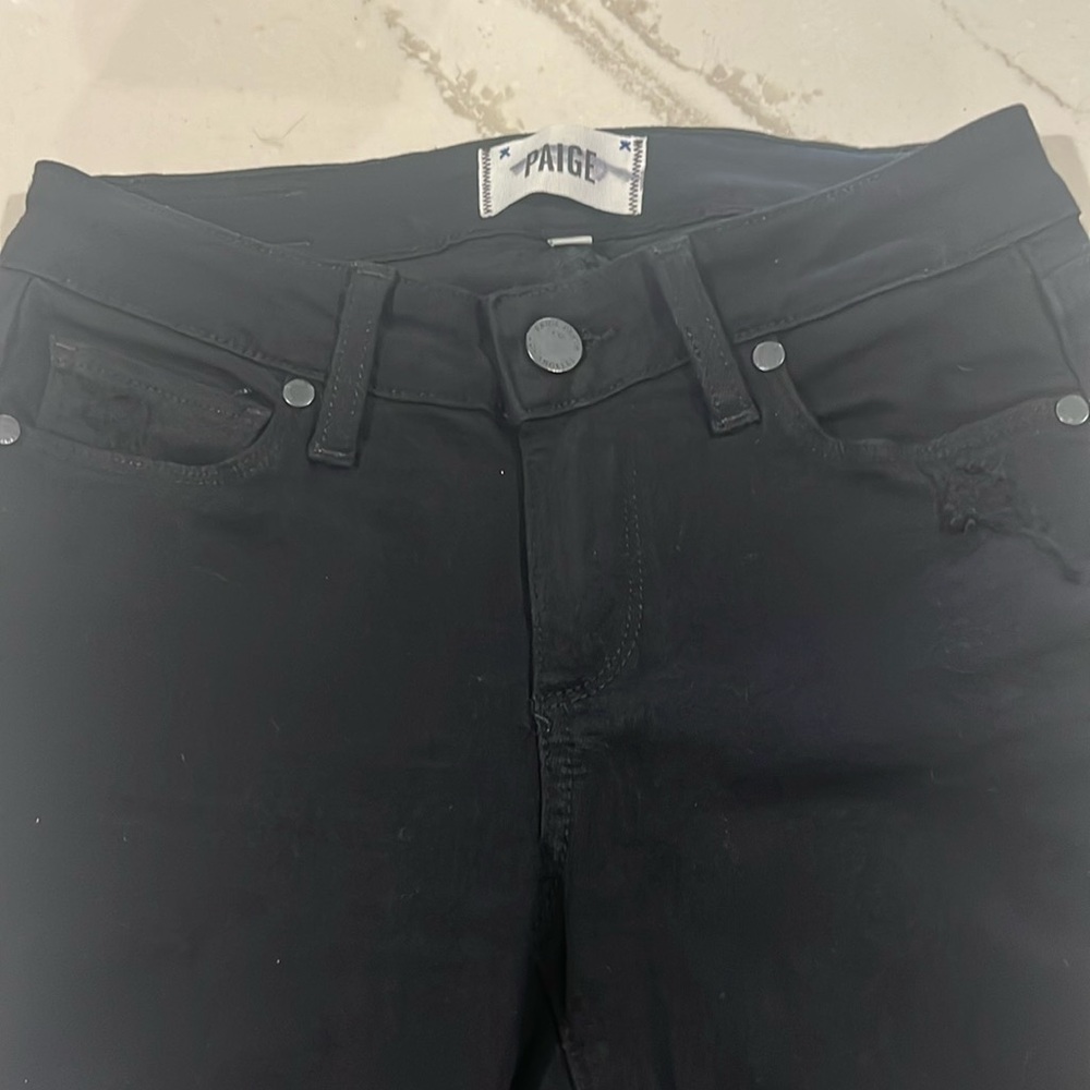 Paige black skinny jeans in 24”